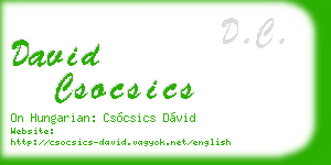 david csocsics business card