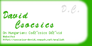 david csocsics business card